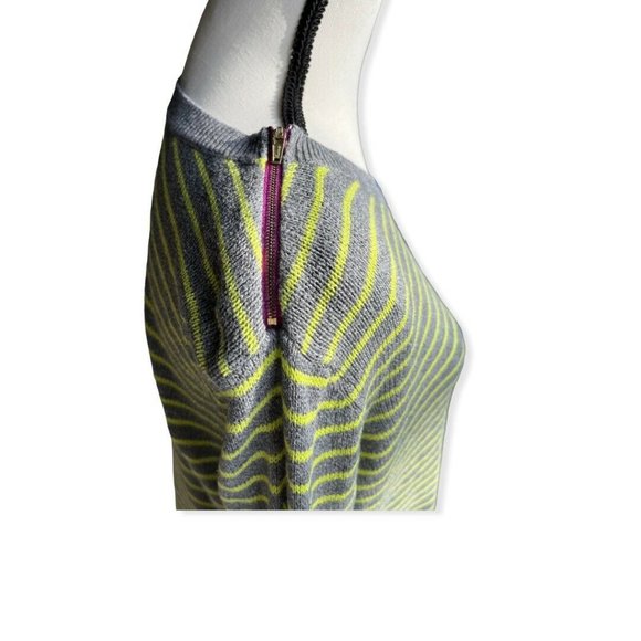 American eagle sweater medium, AE Yellow Grey sweater, Medium Zippers Side Slits - Picture 3 of 7